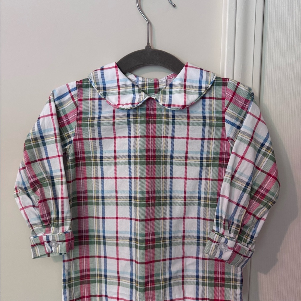 12m Little English Plaid Peter Pan Collar shirt- Red, Green, Blue